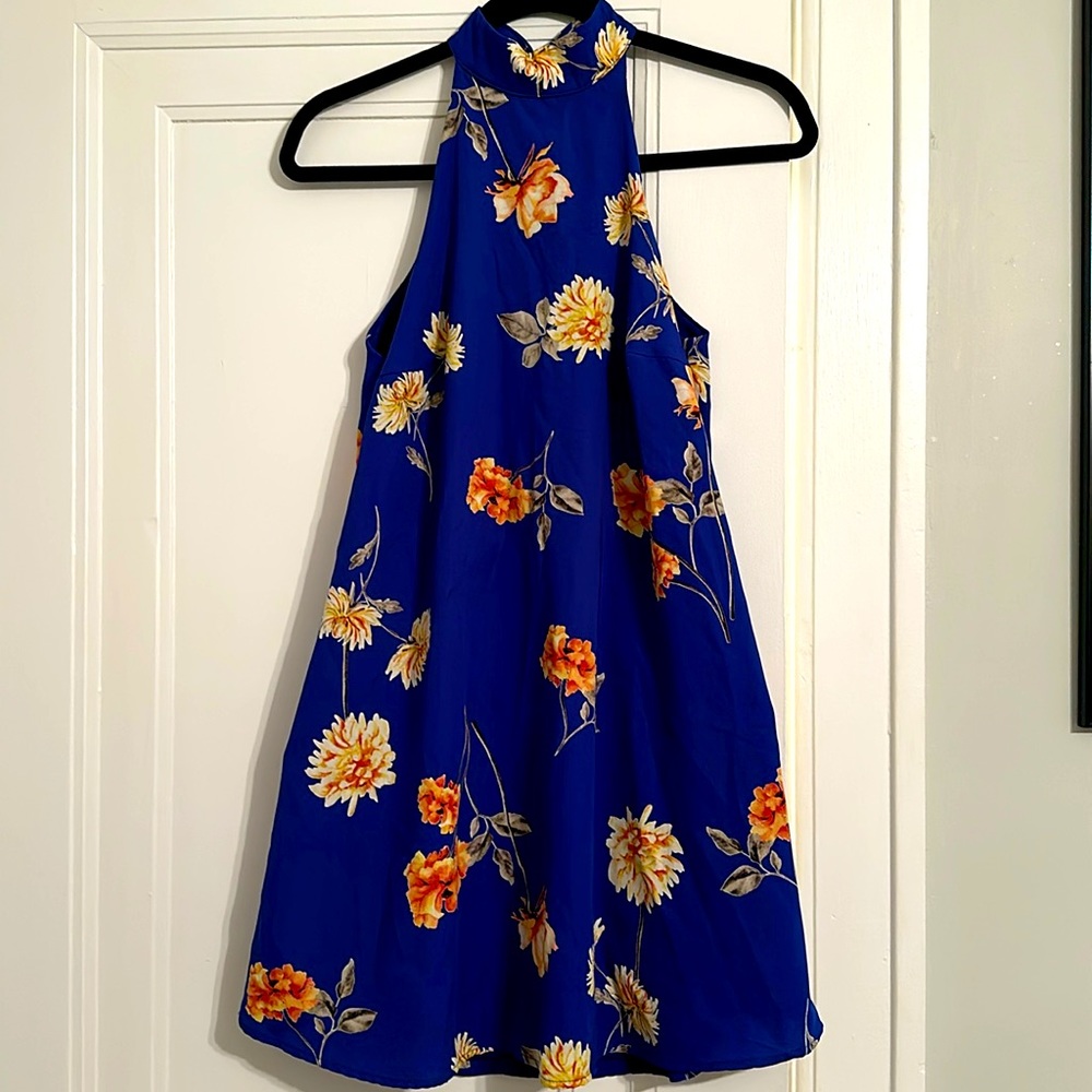 High Neck Flowy Mini Dress